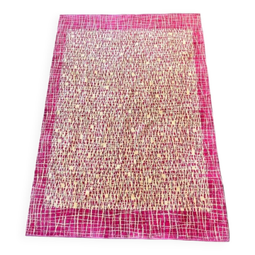 Tapis/carpet en bouclé abstrait organique design des années 1960, Tchécoslovaquie.