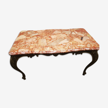 Marble and brass coffee table