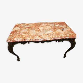 Table basse en marbre et laiton