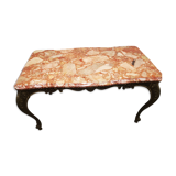 Marble and brass coffee table