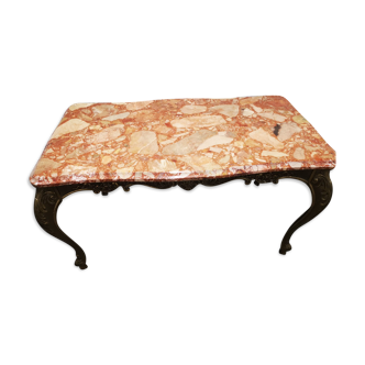 Marble and brass coffee table