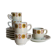 Five vintage Chauvigny porcelain espresso cups