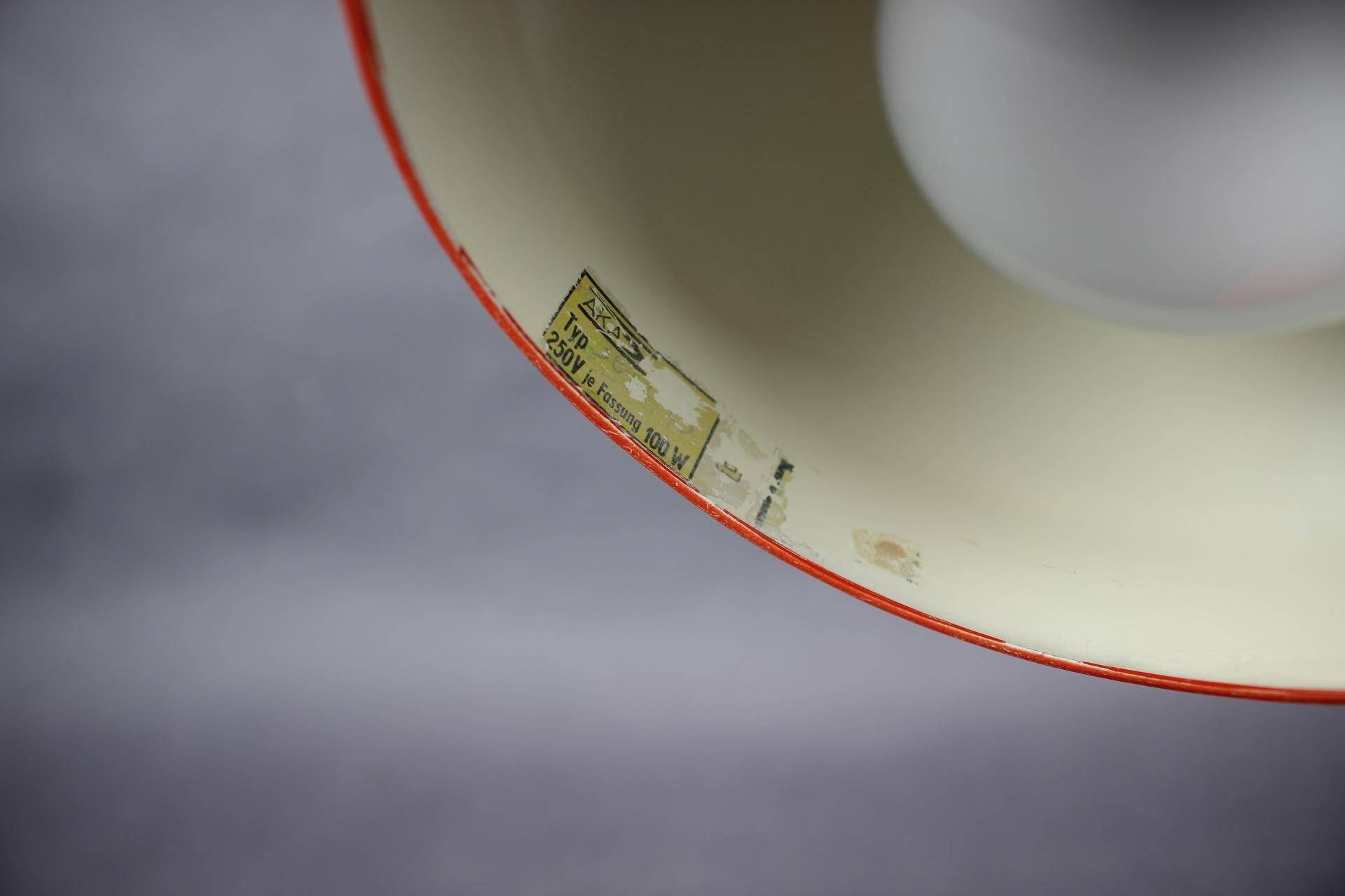 1970s German Orange Adjustable Desk Lamp Bauhaus Style