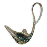 Vintage hand-blown glass swan sculpture – 1960s/70s