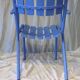 1950s garden armchair in wood and ultramarine blue metal