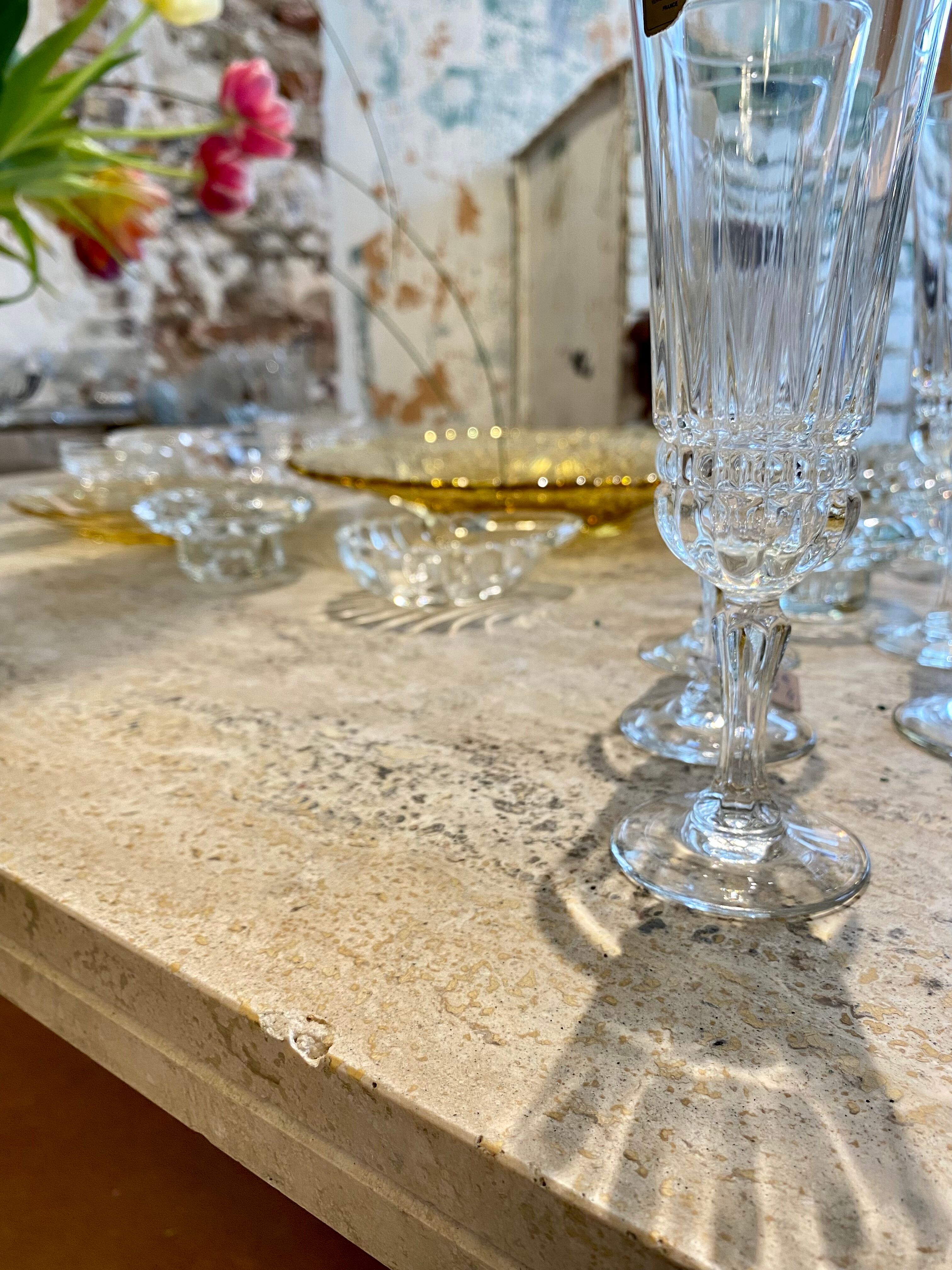 Travertine coffee table 70s