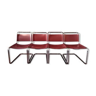 4 Marcel Breuer design chairs, model B33