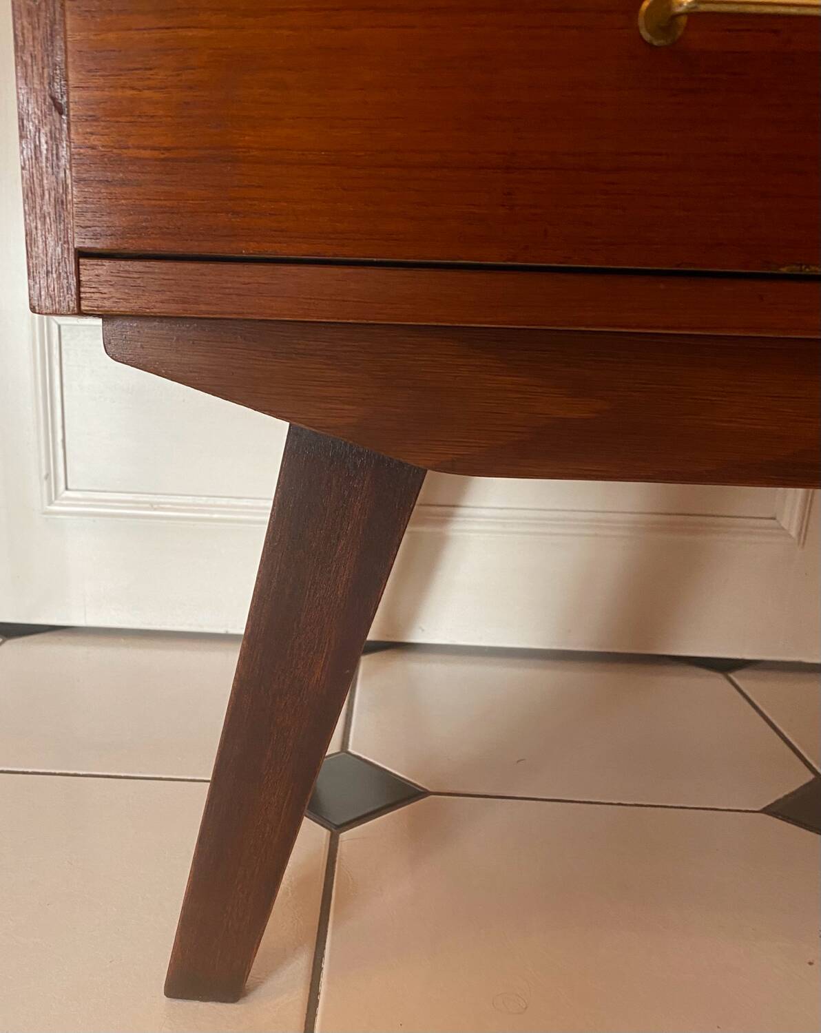 Vintage chest of drawers with compass feet