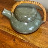 Glazed stoneware teapot