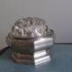 Flower vase in glass VMC Reims and pewter bowl from Manoir Paris