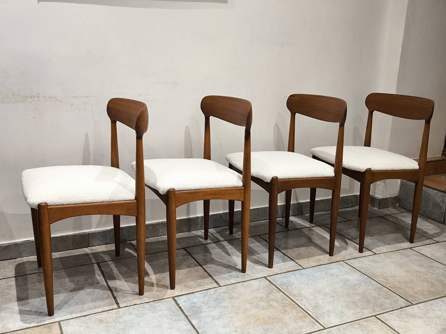 4 vintage Scandinavian teak chairs by Johannes Andersen 1960