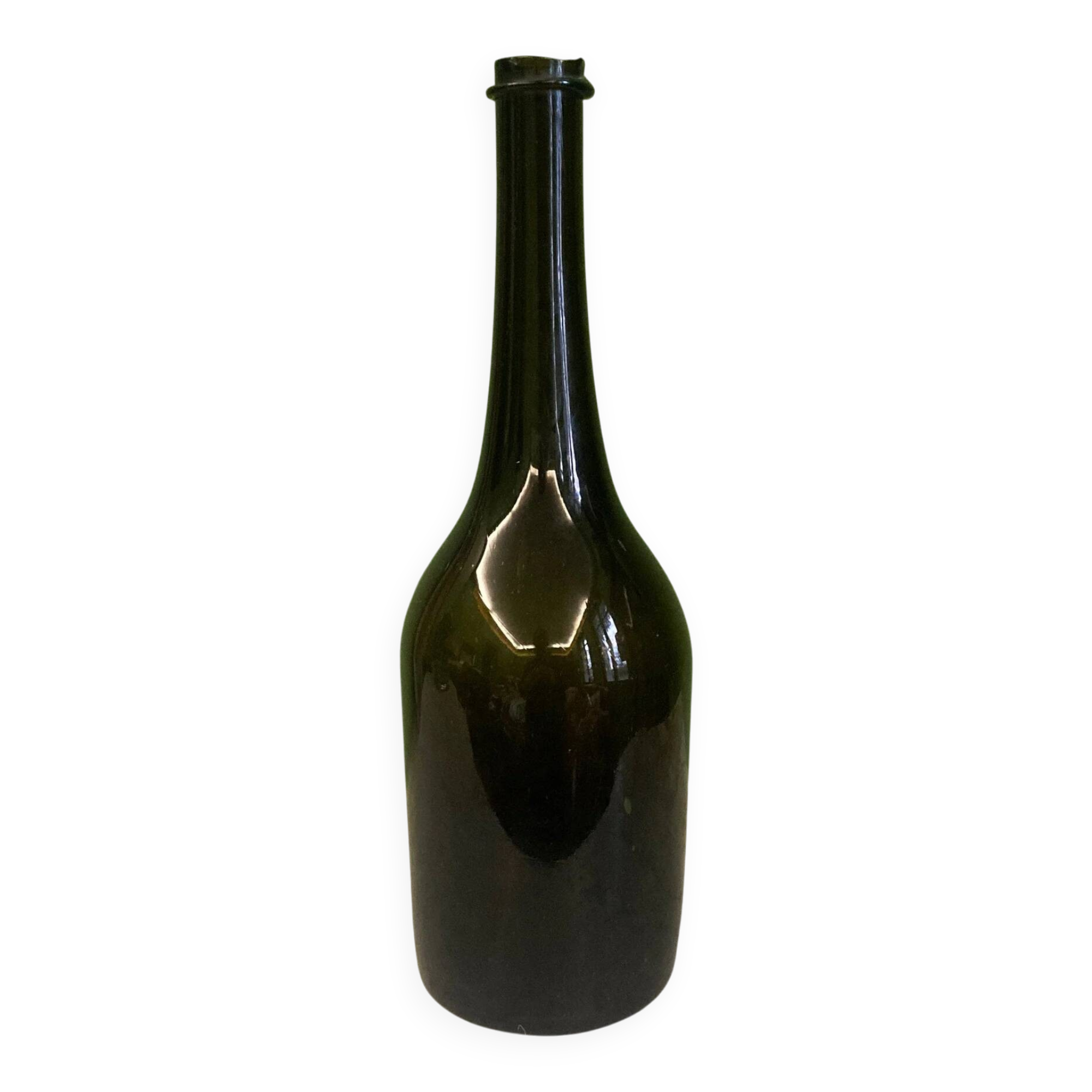 18th-century antique blown glass bottle