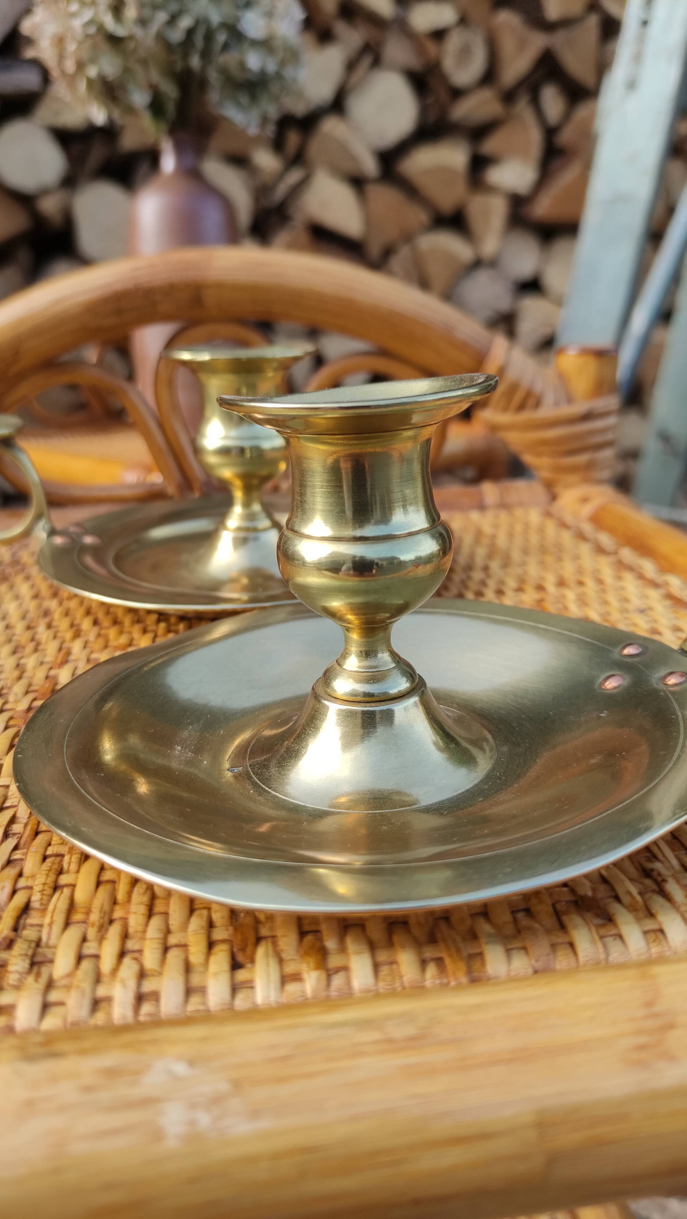 Pair of vintage candle holders