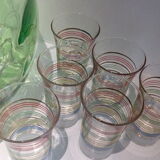 Set of 6 vintage juice glasses with stripes