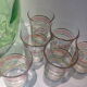 Set de 6 verres à jus vintage à rayures