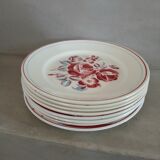 8 mismatched antique dinner plates