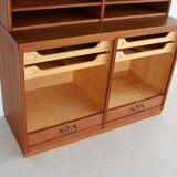 Bibliothèque en teck vintage avec rangement