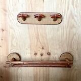 Coat rack and vintage towel rack set