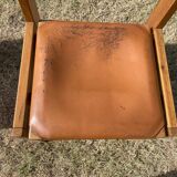 Luigi Gorgoni Roche Bobois 70's chairs in Elm and leather