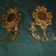 Paire d'appliques bronze avec miroir biseauté XIXème
