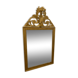 Grand Miroir Doré à Fronton XIXème - Style Louis XVI 64cm X 110cm