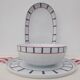 Ensemble de 3 plats basque porcelaine bleu et rouge