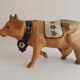 Carved and painted wooden cow