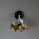 Antique wall light in gray and gold painted glass - brass socket
