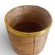 Mid-Century Organic Modern Large Pencil Reed / Rattan Planter with Brass Rim