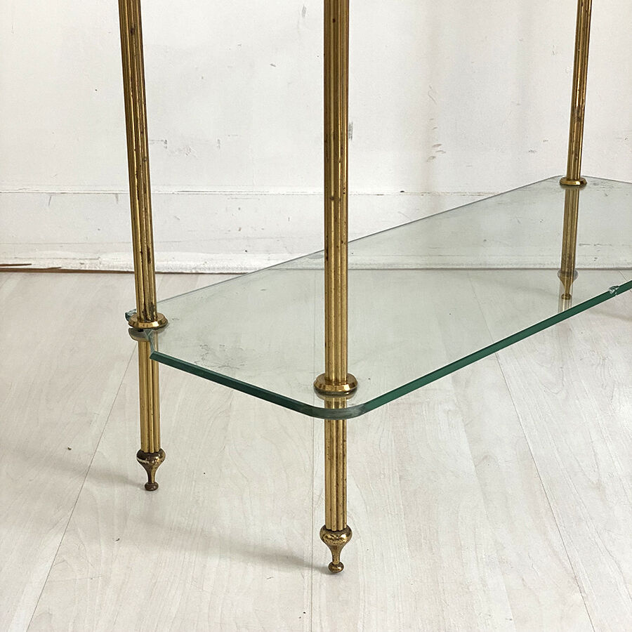 Vintage shelf 70's glass and brass