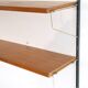 Vintage Scandinavian wall floor in teak metal and brass