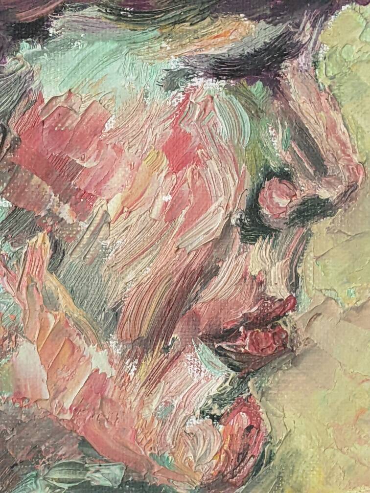 Contemporary female portrait acrylic painting on canvas