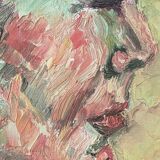 Contemporary female portrait acrylic painting on canvas