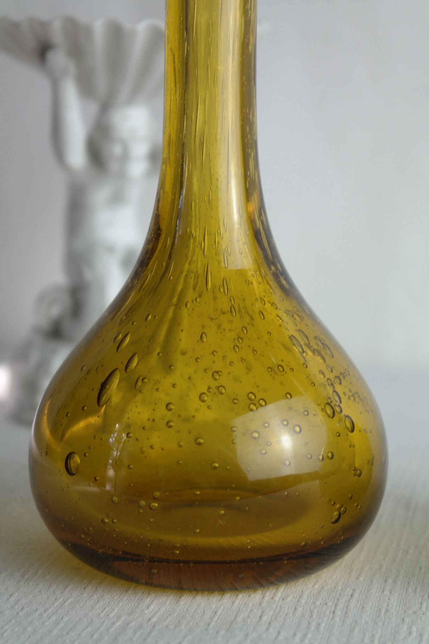 Paire de soliflores en verre soufflé bullé biot vintage