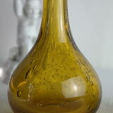 Pair of vintage biot bubbled blown glass soliflores