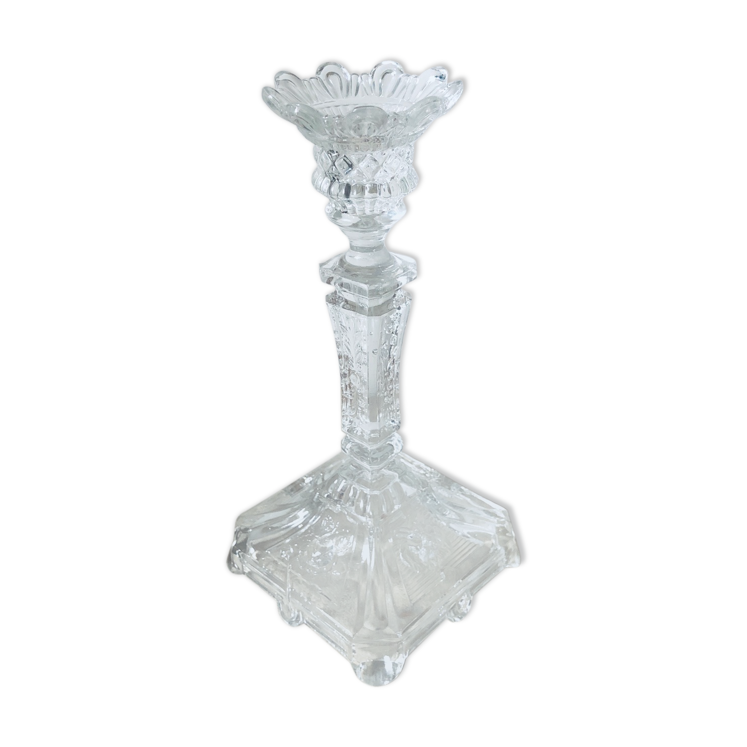 glass candlestick "The lion and the rose"