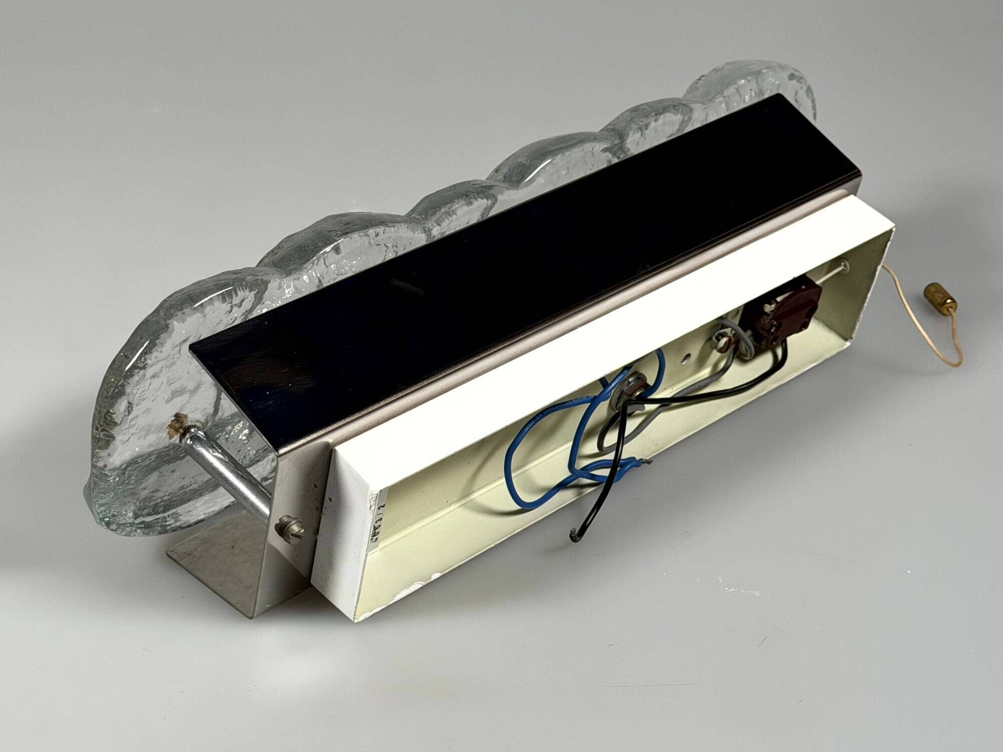 1960s 1970s Ice Glass Wall Sconce by J.T. Kalmar Franken KG Austria