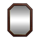 Miroir vintage hexagonal avec cadre en ronce de bois
