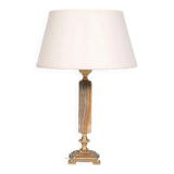 Vintage bedside lamp from the sixties, brass and natural stone Boho.