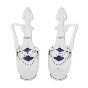 Paire de carafes à liqueur à