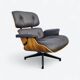 Fauteuil et repose-pieds Herman Miller Original Eames, marron et noyer