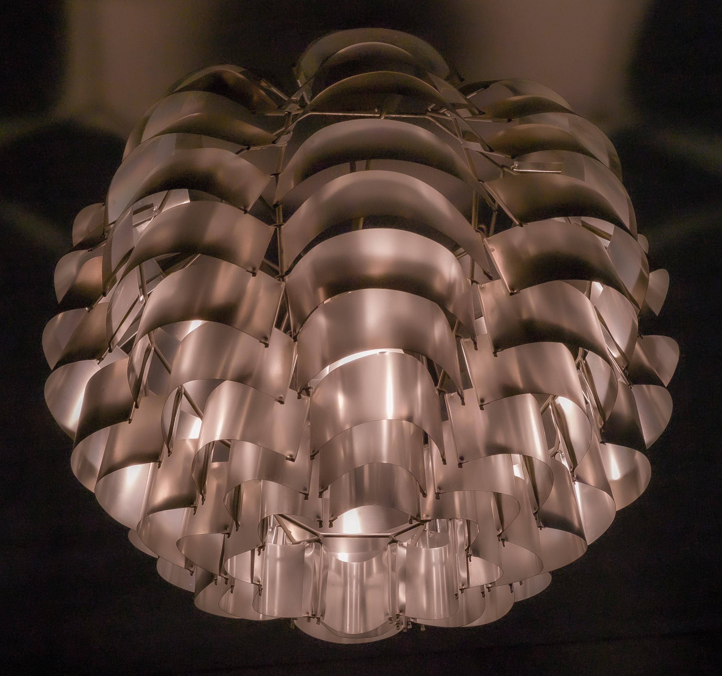 Modern mid-century chandelier Orion 48 by French sculptor Max Sauze.