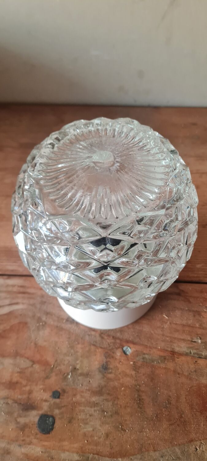 1970s chiseled glass wall light