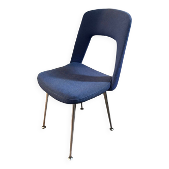 Chaise en lainage bleu 1970