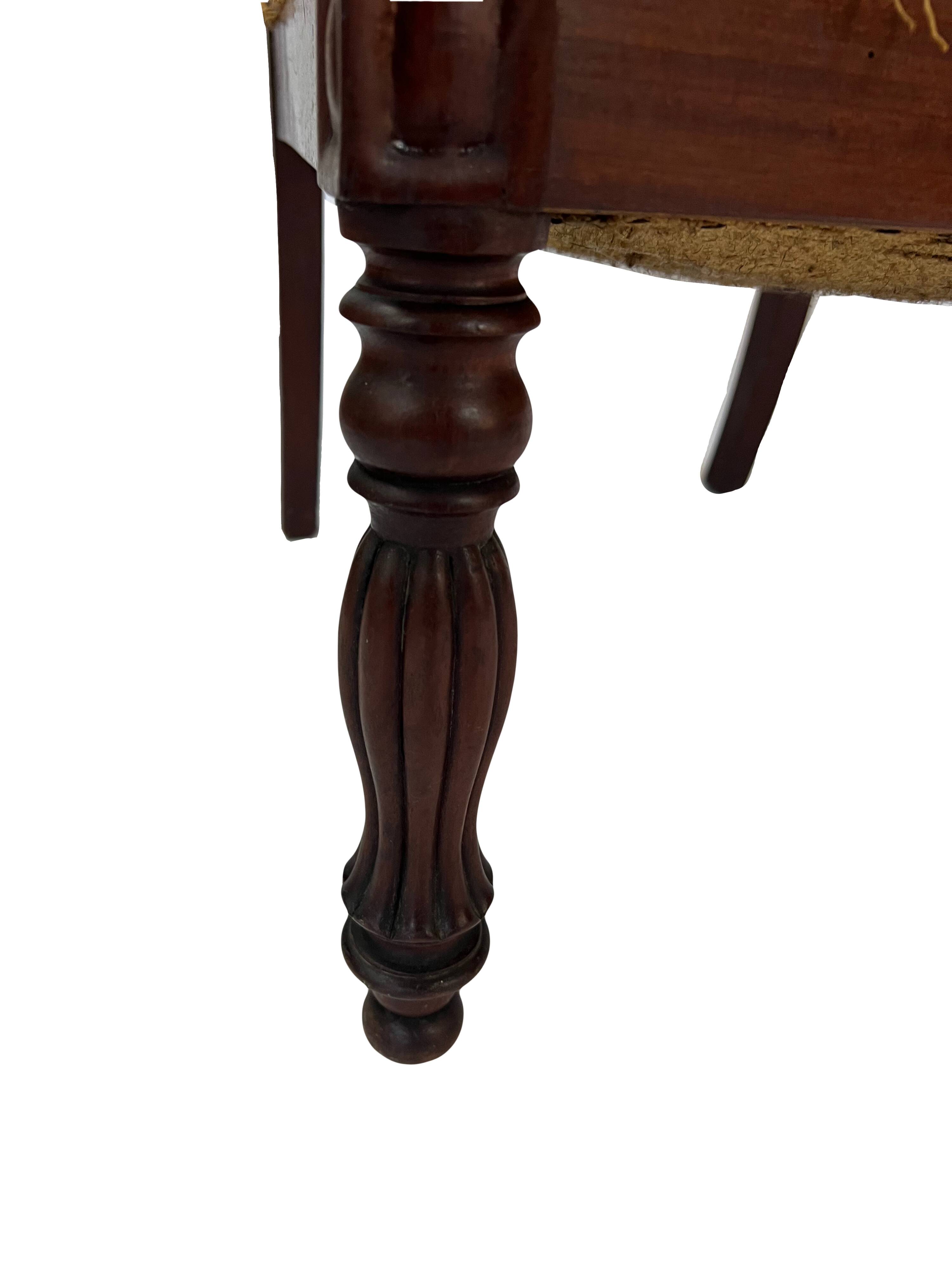 Pair of Louis Philippe armchairs in solid mahogany