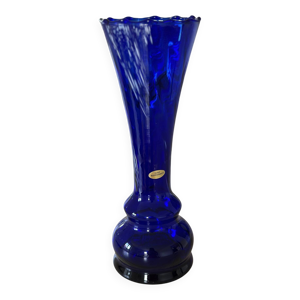 Vase bleu cobalt verre