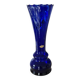 Cobalt blue blown glass vintage artisan vase, handmade, German.