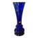 Cobalt blue blown glass vintage artisan vase, handmade, German.