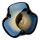 Blue and amber Murano glass ashtray/trinket dish 1960-70s