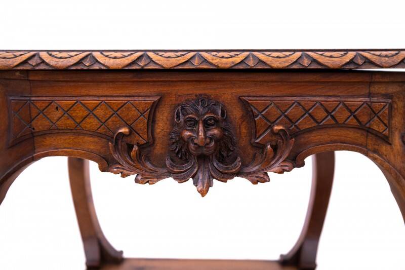 Small table with delicate carving, France, circa 1890.